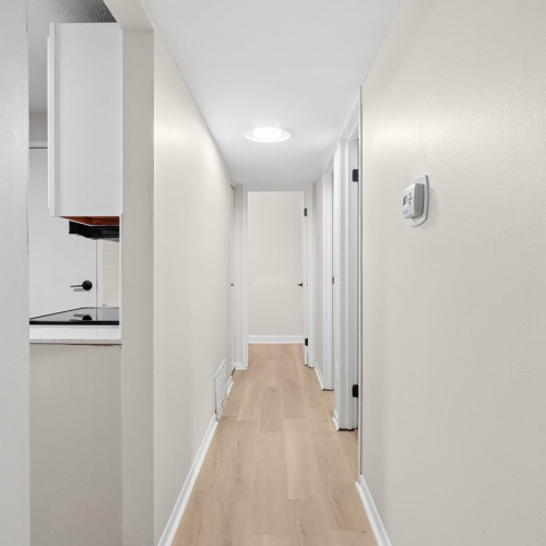 long, bright hallway